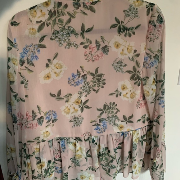 Pink Floral Ruffle Blouse - Picture 4 of 4